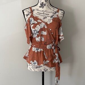 Sienna Sky Mauve Floral Wrap Blouse
